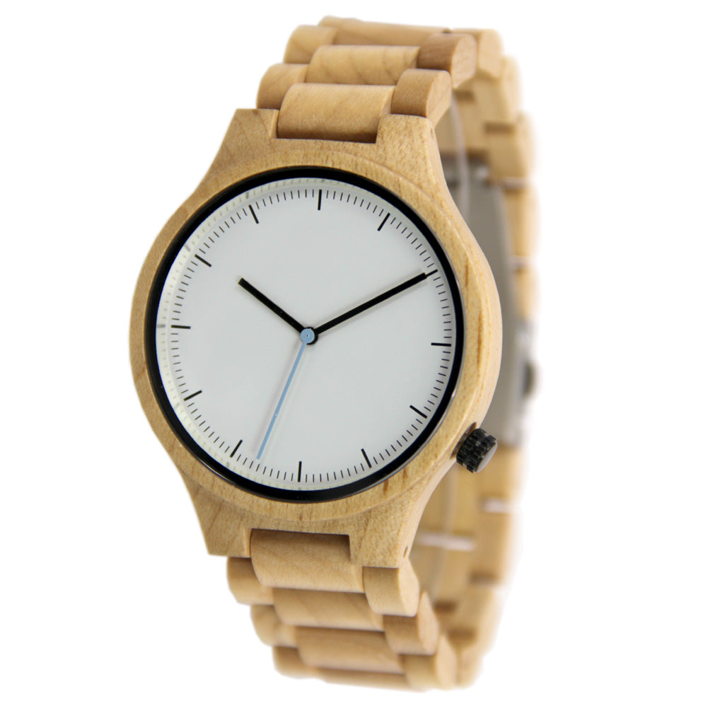 Maple Watch - Wooden Band - Blue Second