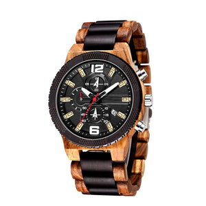 Luxury 3 dials Men Style Wooden Watch WS042