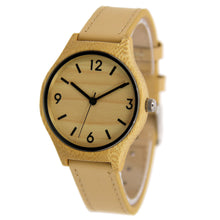 Bamboo Watch - Leather Band - Arabic Numerals