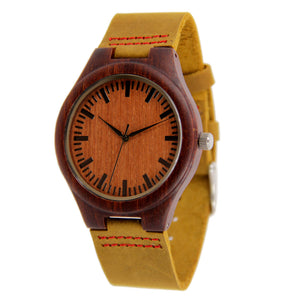 Red Sandalwood Watch - Leather Band - Line Index