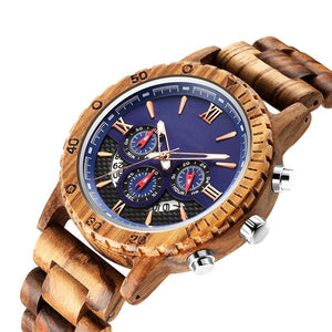 Luxury Style Wooden Watch For Men Zebrawood WS037