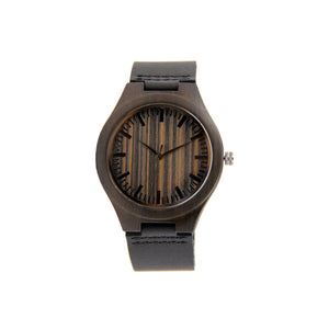 Black Sandalwood Watch - Leather Band - Line Index