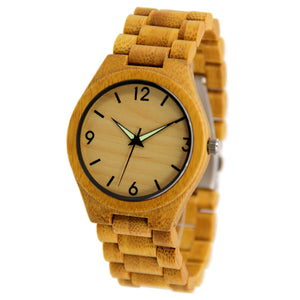 Bamboo Watch - Wooden Band - Arabic Numerals