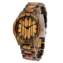 Black Sandalwood + Zebra Wood Watch - Wooden Band - Zebra Dial