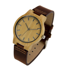 Bamboo Watch - Leather Band - Line Index