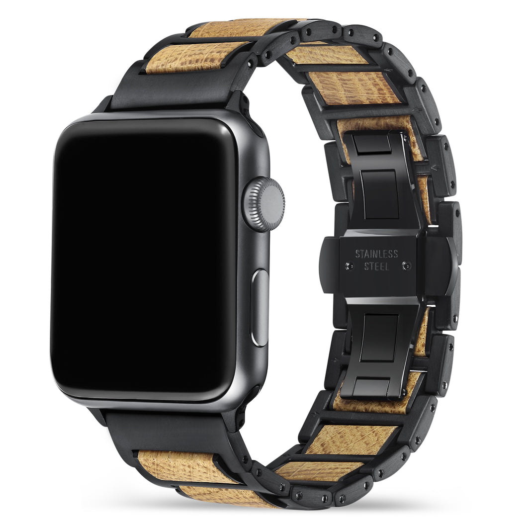Black Stainless Steel Apple Watch band Barrel