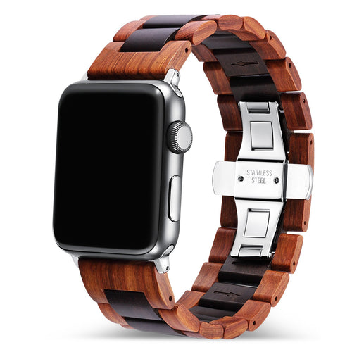 FOREST Wooden Apple Watch Band Black + Red Sandalwood