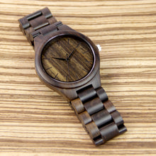 Black Sandalwood Watch - Wooden Band - Engraved Dial