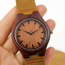 Red Sandalwood Watch - Leather Band - Line Index