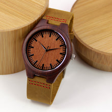 Red Sandalwood Watch - Leather Band - Line Index