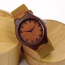 Red Sandalwood Watch - Leather Band - Line Index