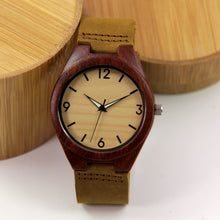 Red Sandalwood Watch - Leather Band - Arabic Numerals