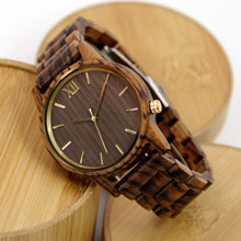 Zebra Wood Watch - Wooden Band - Roman Numerals