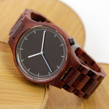 Red Sandalwood Watch - Wooden Band - Line Index