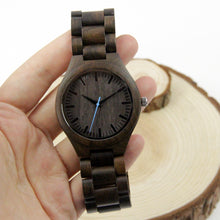 Black Sandalwood Watch - Black Dial - Blue Second