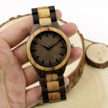 2-Tone Wood Watch - Wooden Band - Line Index