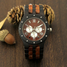 2-Tone Wood Watch - Wooden Band - Roman Numerals