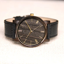 Black Sandalwood Watch - Leather Band - Golden Index